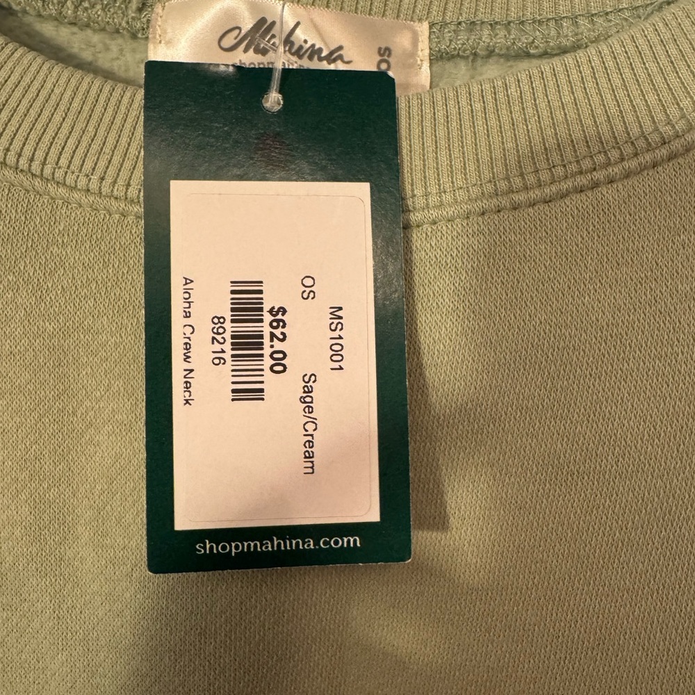 ALOHA Crewneck Sage Cream - Picture 3 of 3